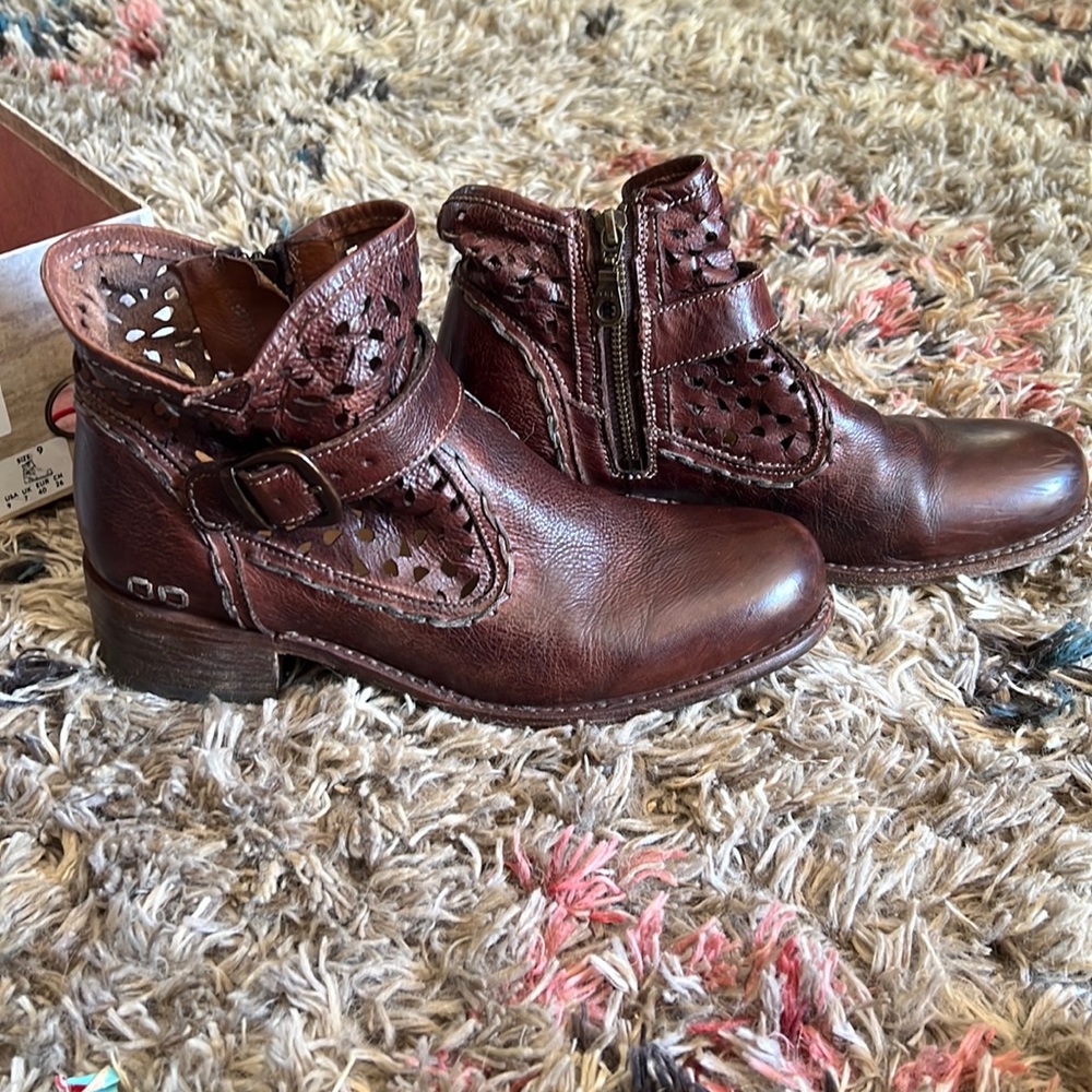 Bed Stu Heather booties. Teak dip dyed size 9